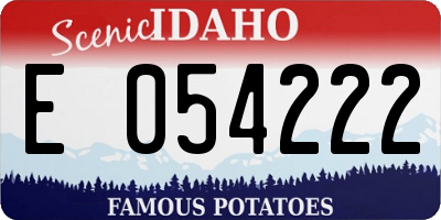 ID license plate E054222