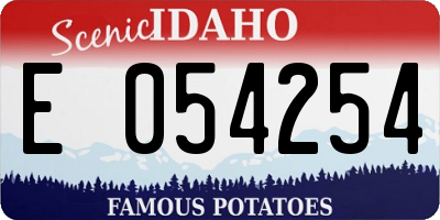 ID license plate E054254
