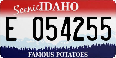 ID license plate E054255