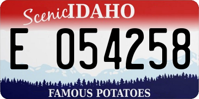 ID license plate E054258
