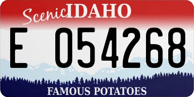 ID license plate E054268