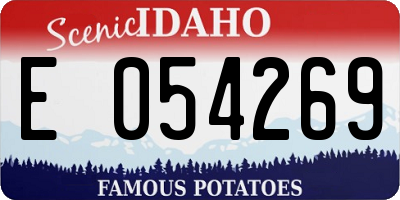ID license plate E054269