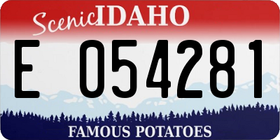ID license plate E054281