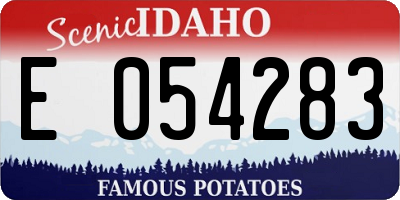 ID license plate E054283