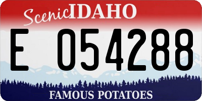 ID license plate E054288