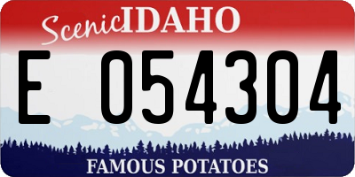 ID license plate E054304