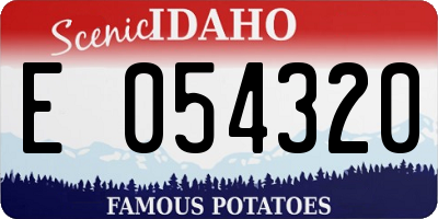 ID license plate E054320