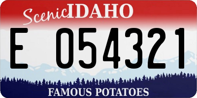 ID license plate E054321