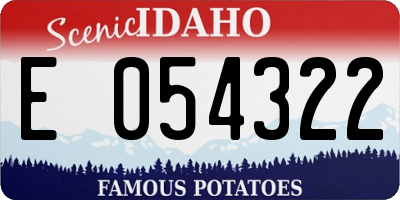 ID license plate E054322