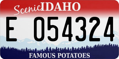 ID license plate E054324