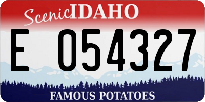 ID license plate E054327