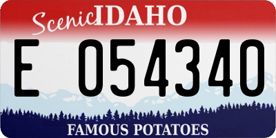 ID license plate E054340