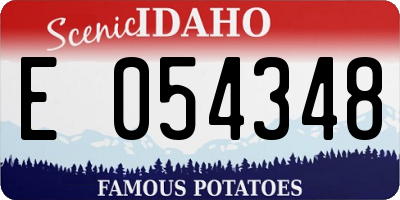 ID license plate E054348