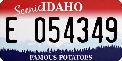 ID license plate E054349