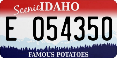 ID license plate E054350