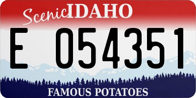 ID license plate E054351