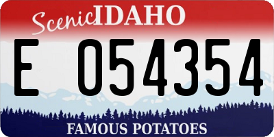 ID license plate E054354