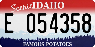 ID license plate E054358
