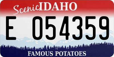 ID license plate E054359
