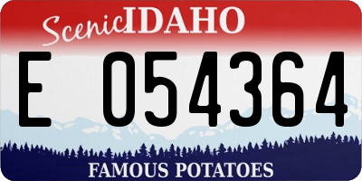 ID license plate E054364