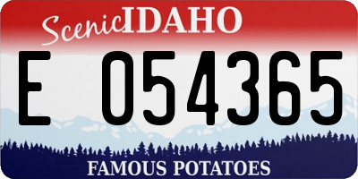 ID license plate E054365