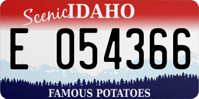 ID license plate E054366