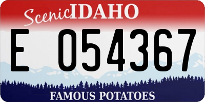 ID license plate E054367