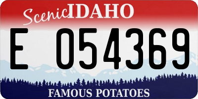 ID license plate E054369