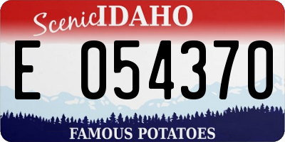ID license plate E054370