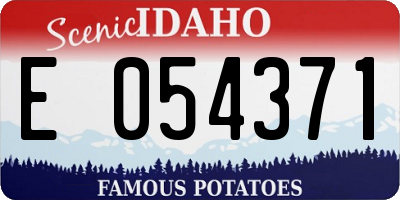 ID license plate E054371