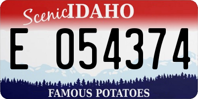 ID license plate E054374