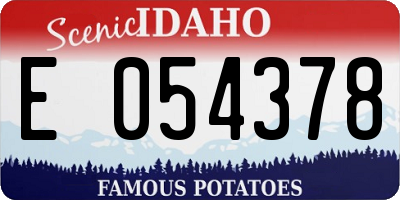 ID license plate E054378