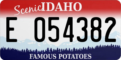 ID license plate E054382