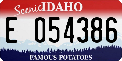 ID license plate E054386