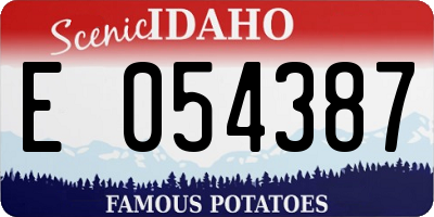 ID license plate E054387