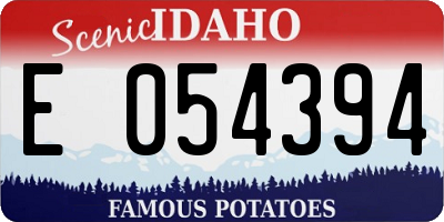ID license plate E054394