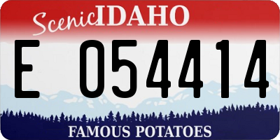 ID license plate E054414