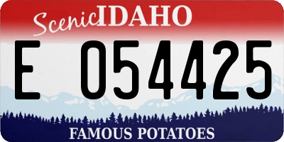 ID license plate E054425
