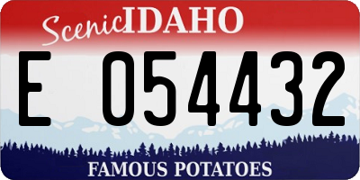 ID license plate E054432