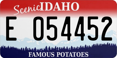 ID license plate E054452