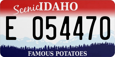 ID license plate E054470