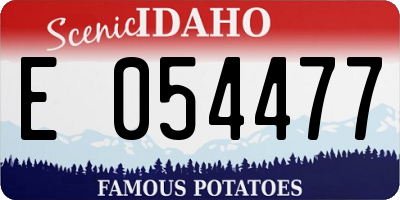 ID license plate E054477