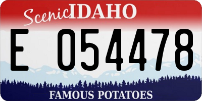 ID license plate E054478