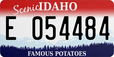 ID license plate E054484