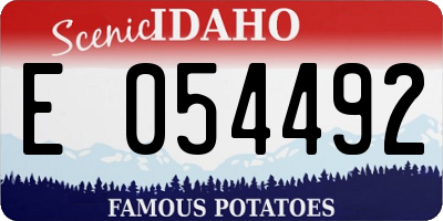 ID license plate E054492