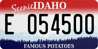 ID license plate E054500