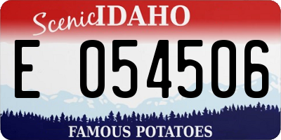 ID license plate E054506