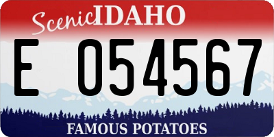 ID license plate E054567