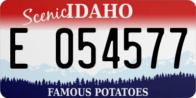 ID license plate E054577