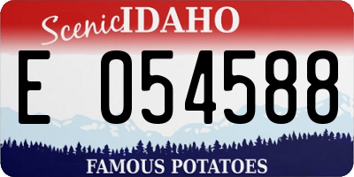 ID license plate E054588